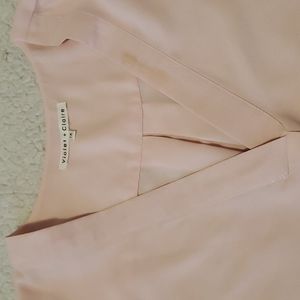Violet & Claire light pink sleeveless v neck blouse